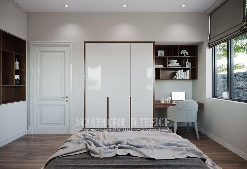Ấn tượng với mẫu cửa gỗ tân cổ điển màu trắng dành cho phòng ngủ chung cư, nhà phố, biệt thự tiện nghi.