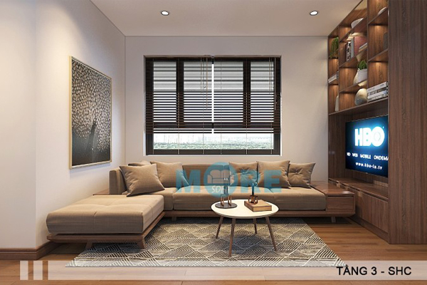 Sofa góc gỗ sồi nga- thiết kế đẹp cho phòng khách